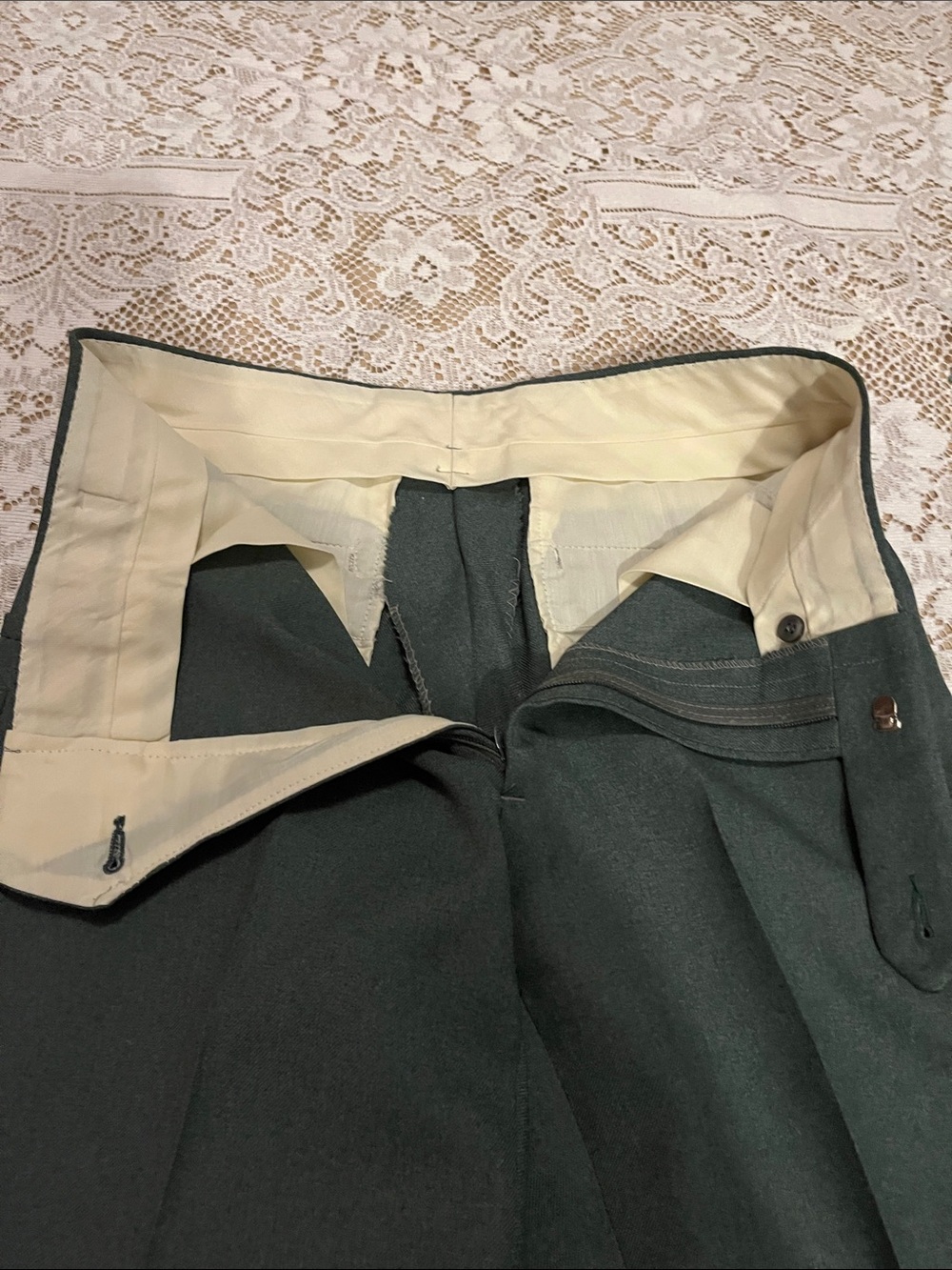 1970s The Attic Union Made Longline Suit Set, Sage Green, Size M Tall - Picture 12 of 14